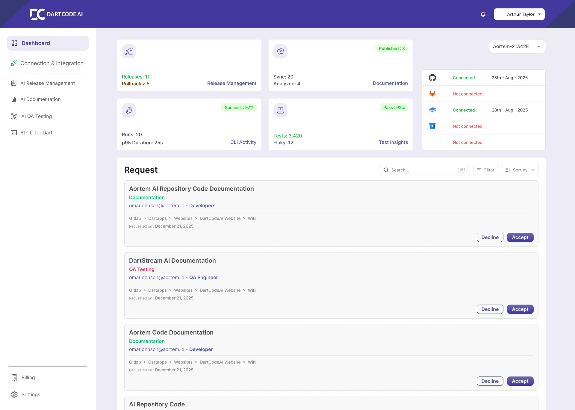 DartCode AI interface preview
